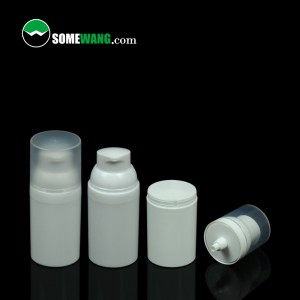 50ml Custom PP smooth white plastic lotion airless pump bottle for cosmetic skin care packaging