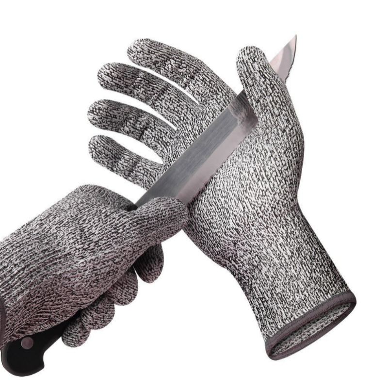 ຖົງມືທົນທານຕໍ່ການຕັດ EN388 HPPE Anti Cut Level 5 Food Grade Guantes Work Safety Hand Gloves Grey