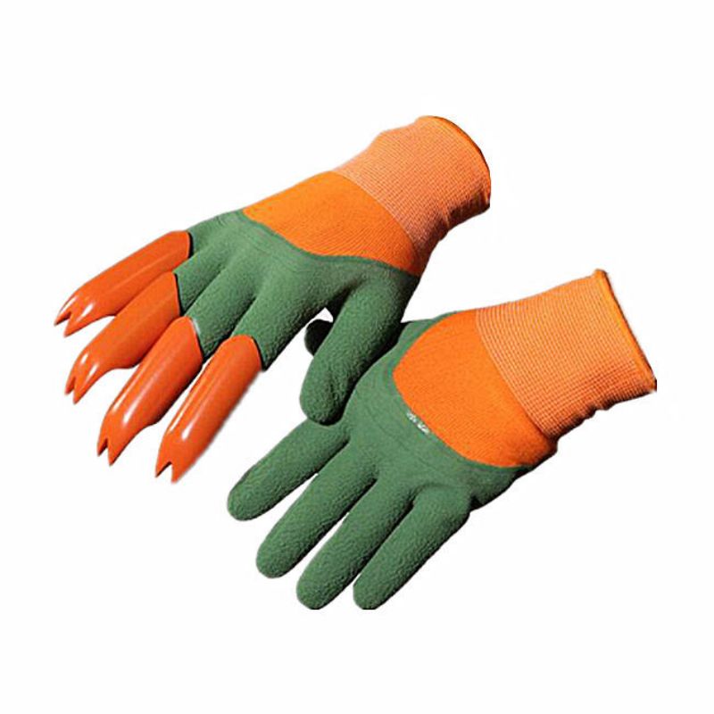 Household Wholesale Custom Women Green Plastic Claws Latex Protective Gear Gardening Gloves With Claws Featured Image