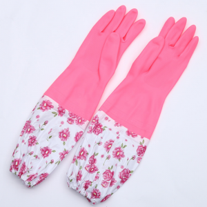 Long Sleeve Rubber Household Waterproof Cleaning Dish Washing Kitchen Latex Gloves
