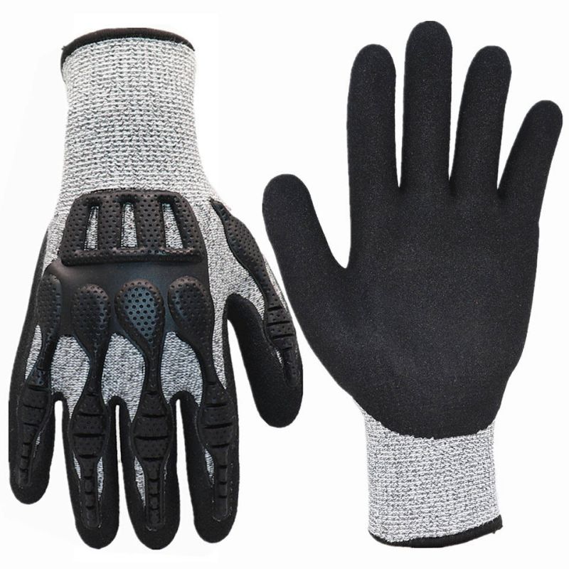 Impact resistant gloves HPPE cut resistant CE level 5 cheap pu palm coating anti-cut
