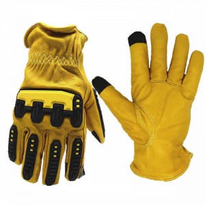 Leather Welding Gloves Para sa Paggawa ng High Quality Heavy Duty Industrial TPR Anti Impact Cut Resistant Safety