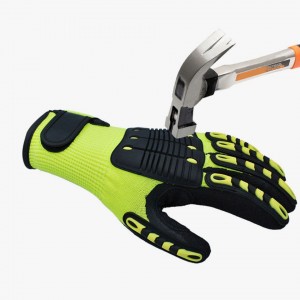 Anti Impact Gloves Sandy Nitrile Oilfield TPR Knuckle Protection Oilfield Cut Resistant HPPE යාන්ත්‍රික ක්‍රියාකාරිත්වය