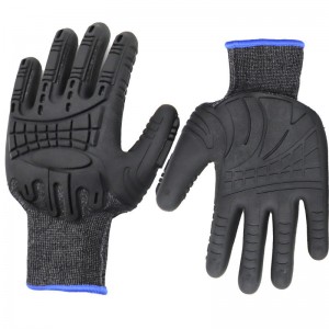 TPR Safety Gloves Factory Oanpaste Industrial TPE TPR Black Anti Impact Protection Construction Rubber Wurk