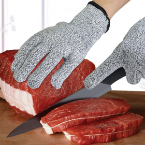 ถุงมือกันบาด EN388 HPPE Anti Cut Level 5 Food Grade Guantes Work Safety Hand Gloves สีเทา