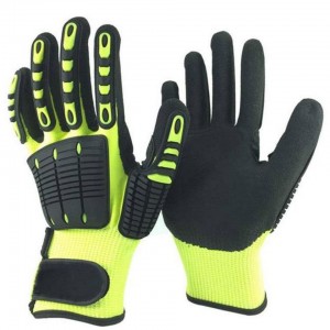 Anti Impact Gloves Sandy Nitrile Oilfield TPR Knuckle Protection Oilfield Cut Resistant HPPE Mechanical Working