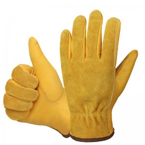 Leather Gloves For Working Men Driving Hand Labor Protection Industry Welding Safety Garden