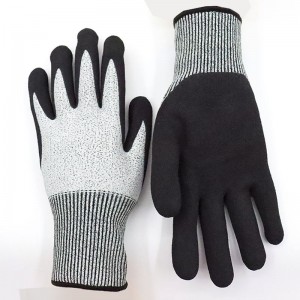دستکش ایمنی کار برای مردان سطح 5 مقاوم در برابر برش صنعتی با پوشش نیتریل محافظ مکانیکی ضد برش