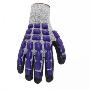 Mechanic Impact Gloves Tpr High Quality Cut Resistant Level 5 Protection Wrinkling Latex Palm Coated