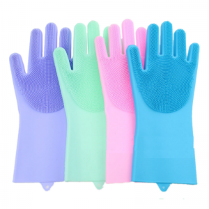 High Quality Silicone Scrubber Washing Dishes Brushing Grooming Washing Household Cleaning Gloves