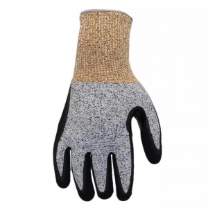 Заштитне рукавице отпорне на сечење нивоа 5 Фабрика по мери Директна велепродаја ХППЕ рукавице од пешчаног нитрила