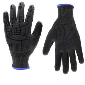 TPR Safety Gloves Factory Custom Industrial TPE TPR Black Anti Impact Protection Construction Rubber Work