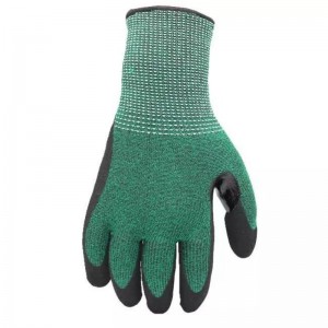 Safety Cut Resistant Working Hand Factory Custom Green Customized Unisex HPPE Nitrile Coated Palm Gloves