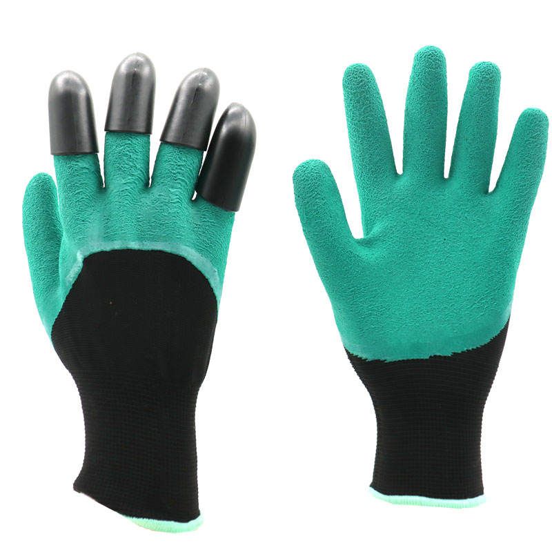Garden Gloves With Claw Household Green Claws Latex Coated Digging Garding Safety