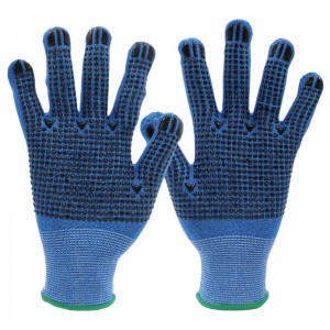Antiskärningsbeständiga handskar Skydd Arbetande HPPE Nivå 5 Silikon Prickade Säkerhet Säkerhet Arbete