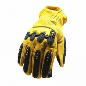 Usnjene varilne rokavice za delo. Visokokakovostne težke industrijske TPR zaščitne rokavice, odporne proti udarcem in rezom