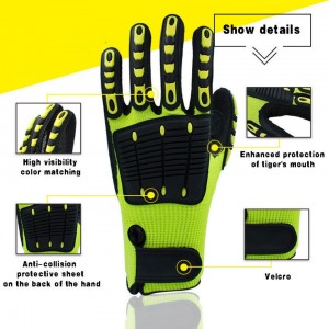 Anti Impact Gloves Sandy Nitrile Oilfield TPR Knuckle Protection Oilfield Cut Resistant HPPE Mechanical Working