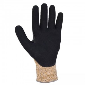 Cut Resistant Level 5 Safety Gloves Factory Custom Direct Wholesale Construction HPPE Sandy Nitrile Gloves