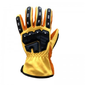 TPR Impact Leather Gloves Cowhide Best Quality Working