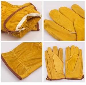 Leather Gloves For Working Men Driving Hand Labor Protection Industry Welding Safety Garden