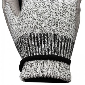 Cut Resistant Gloves HPPE En388 Glass Garden Protective Anti Cut Level 5 PU Coated Construction Work Safety