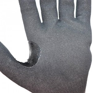 Leikkauksenkestävät Taso 5 Turvakäsineet Tehdaskohtaiset suorat tukkumyyntirakenteet HPPE Sandy Nitrile Gloves