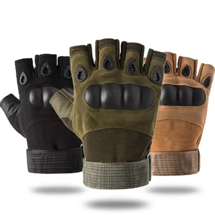 Tactical Gloves Hard Knuckle Shock Resistant Hiking Shooting Outdoor Sport guantes Combat Half Finger Glove