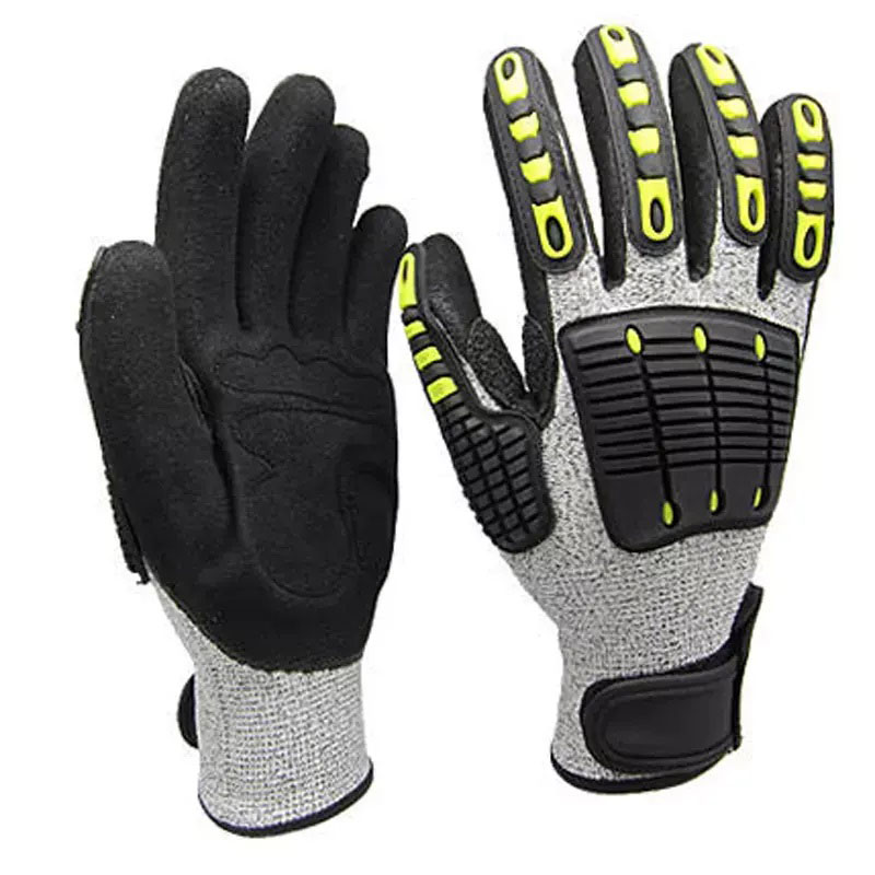 Working  Impact Gloves TPR Anti Cut5 Oil Construction Industrial Cut Resistant Protection Hand Safety Mechanic