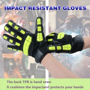 Anti Impact Gloves For Mechanic TPR Durable Heavy Duty Safety Working Gloves