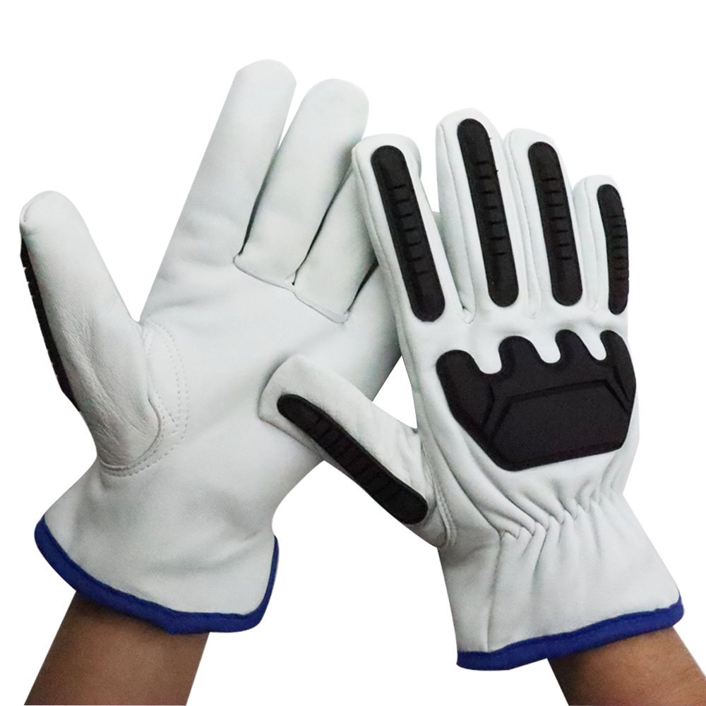 Ударные кожаные перчатки SONICE для рабочих защитных перчаток TPR для рабочих механиков