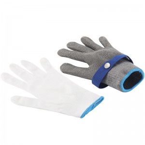 Anti Cut Resistant Gloves igwe anaghị agba nchara Maka Ọkwa 9 Nchekwa 316 Waya Metal Safety Chainmail Gloves