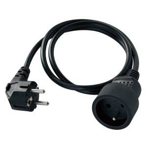 IP20 Indoor extension cord with 90 degree French plug