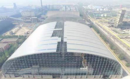 160 m span space frame of Ningxia thermal power Plant