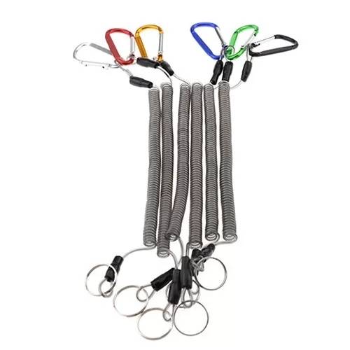 Spiral Style Tool Tether Lanyards Pliers Safety Steel Ropes Holder 15cm Long Featured Image