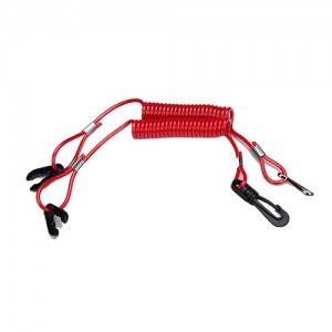 Extendable Coiled Security Tethers Strap Lanyard Rope Key Holder / Plastic Snap Hook