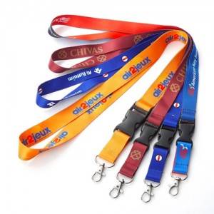 Promotional Polyester Eco-friendly Printed Neck Lanyard Strap With Custom Accessories