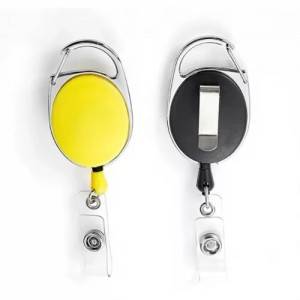 Low price for Ski Season Reel - Plastic Retractable Id Badge Reel Holder Oval Shape With PVC Strap Solid Colors – Spocket