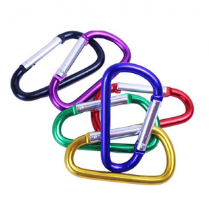 Colored D Shape High Quality Aluminum Custom Logo Snap Hook Carabiner For Connecting