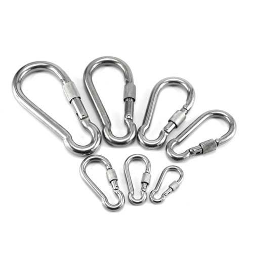 Factory Custom Safety Gourd Type Climbing Carabiner Stainless Steel Screw Lock  Snap Hooks - China DIN 5299, Gourd-Shaped Spring Buckle