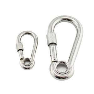 2021 High quality Keychain Carabiner - Double Safety Stainless Steel Carabiner Hook Spring Clip Hardware With Eye And Nut – Spocket