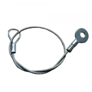 Custom Length Wire Rope Tether Plastic Coated With Loop And Eyelet Terminal Ends