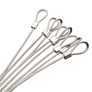 Stainless Steel Cable Lanyard Plastic Coated With Loop And Eyelet Terminal Ends