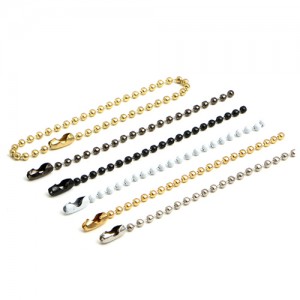 High Quality Various Customized Colored Bead Ball Chain 1.5-8mm Metal Chain With Connector For Hangbag