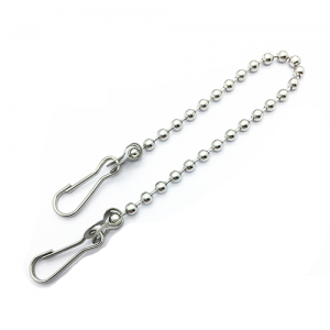 Factory Direct China Custom Metal Bead Link Beaded Ball Chain with 2 J Hooks