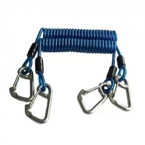 Deluxe Spring Coiled Lanyard Cord For Attaching Dive Gear Hands Free Water