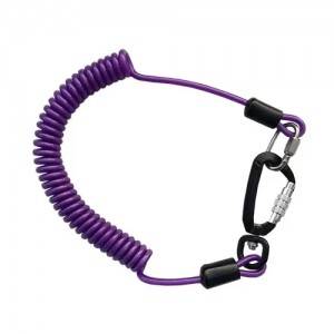 Good Wholesale Vendors  Coiled Kevlar Lanyard - Expandable Nylon Core Purple Safety Lanyard Stop Drop Tooling For Working At Height – Spocket
