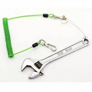 China OEM Clip Lanyard - Fashion Fishing Coiled Tool Lanyard Pliers Safety Steel Ropes Holder 15cm Long – Spocket