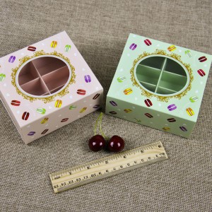 Custom printed square chocolate box dessert cake macaron box