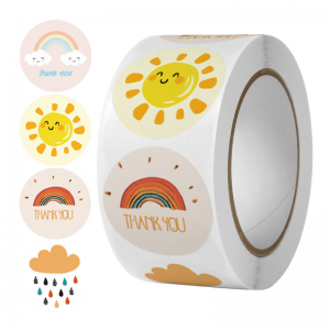 Custom Lovely Sticker Packing Of Design Sunlight Series Decorative Sticker with 4 Patterns
