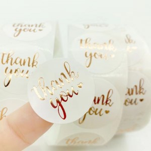 2022 Good Gold Thank You Sticker Label for Party Decoration Gift Stickers